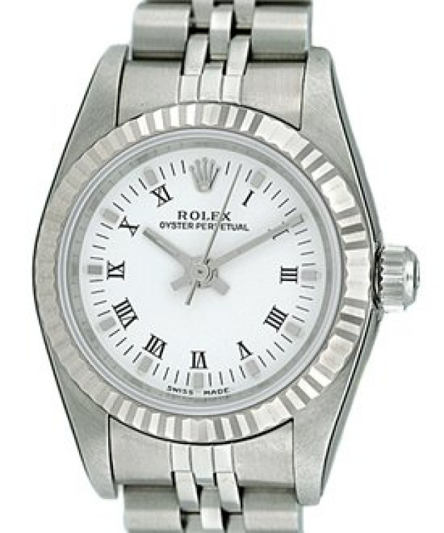 Rolex 76094 White Gold & Steel on Jubilee White with Black Roman & Gold Index